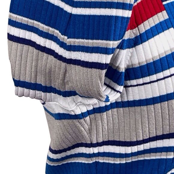 RAG & BONE Women’s Mason Crew Sweater Size Large Ribbed Striped Red Blue EUC - Picture 11 of 16